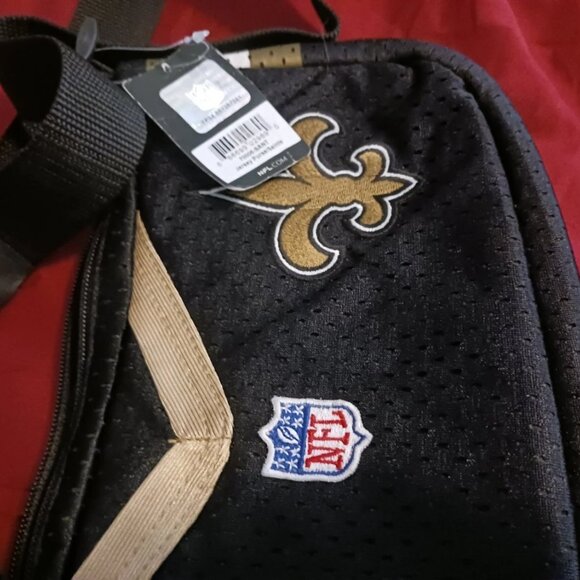 Licenced NFL New Orleans Saints Womans Black and Gold Shoulder Bag with Tag - Picture 4 of 6